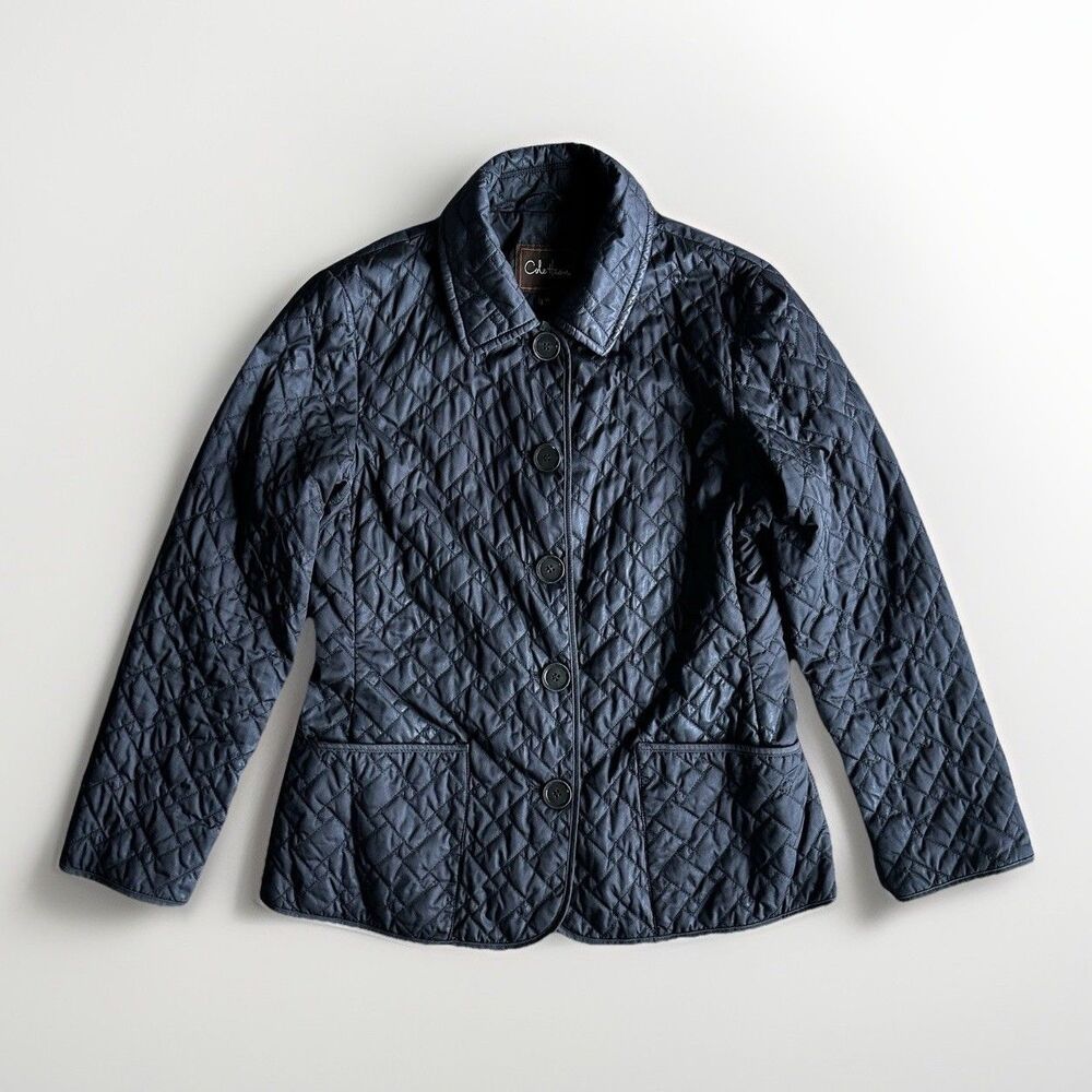 Cole Haan Signature Quilted Jacket 4P Petite Navy Thermore Coat